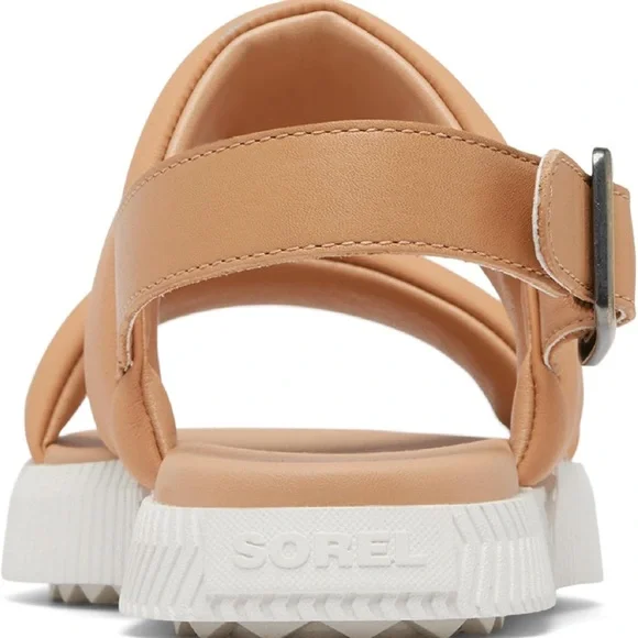 NWOT Sorel Ona Streetworks Go to Flat Sandals Women Honest Beige Sea Salt - Picture 5 of 11